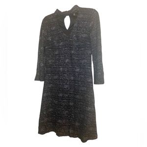 Cloth & People longsleeve dress ladies medium black lined choker collar sparkle